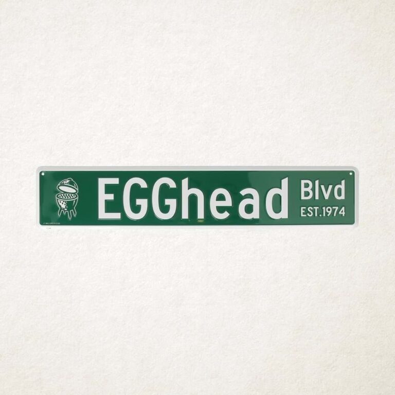 Big Green Egg Street sign Egghead blvd.