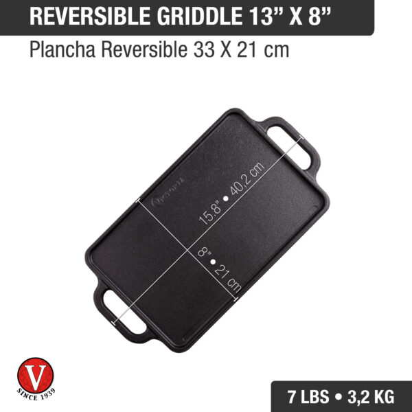 Victoria Rectangular Reversible Griddle 33x21Dishwasher Safe - Afbeelding 10